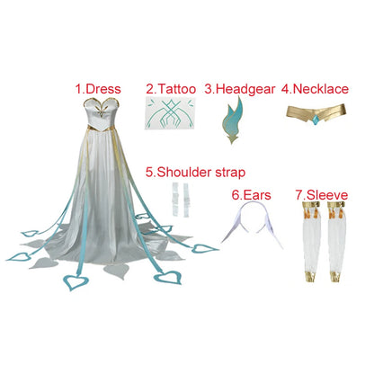 Genshin Impact The Greater Lord Rukkhadevata Cosplay Costume Halloween Carnaval Robe Femme Y Compris Tatouage Oreilles Couvre-chef