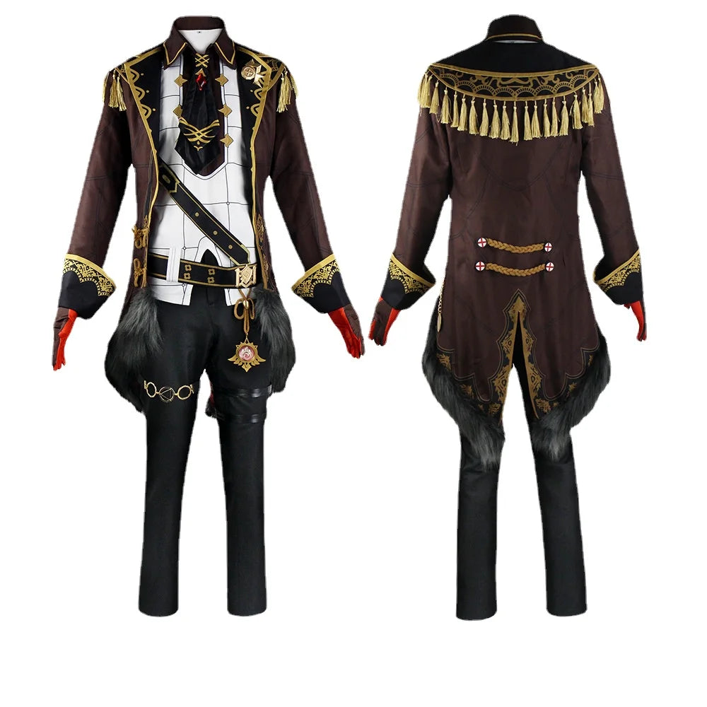 Genshin Impact Diluke Cosplay Costume Uniforme Perruque Anime Halloween Costumes de Haute Qualité pour Hommes Jeu Diluc