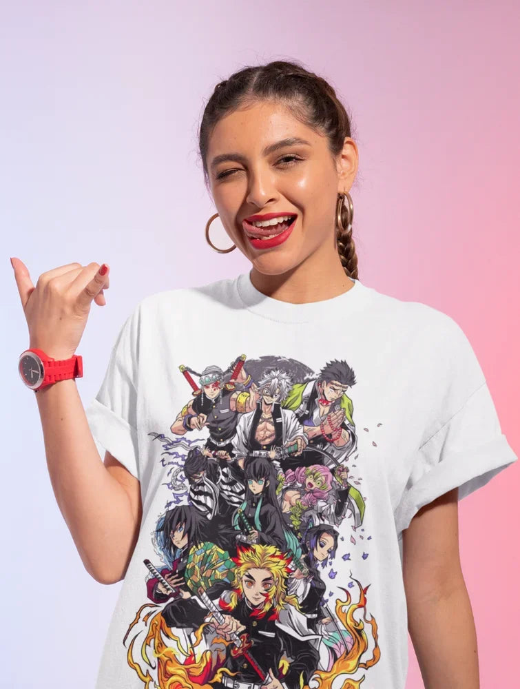 Hashira T-Shirt Demon Slayer Kimetsu No Yaiba Tengen Rengoku T-Shirt doux toutes tailles