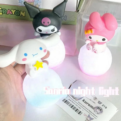 miniso Hello Kitty Night Light Luminous Children's Toy Bedside Lamp Anime Cartoon Kuromi Cinnamoroll Cute Children's Gift