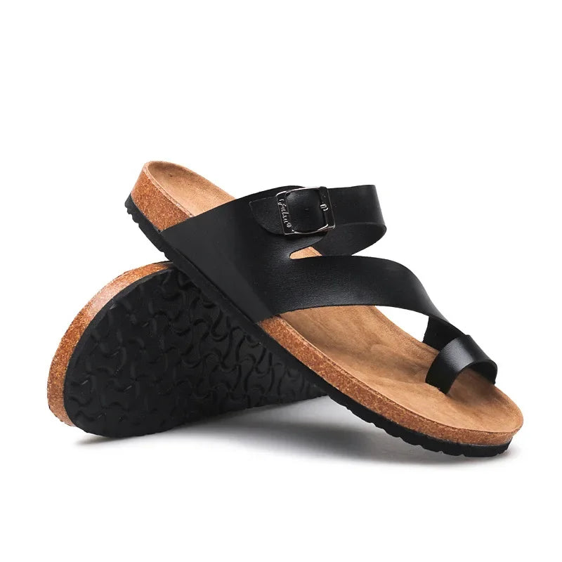 CEVABULE Herren Flip-Flops Kork Sandalen Casual Flip-Flops Strandschuhe KWN