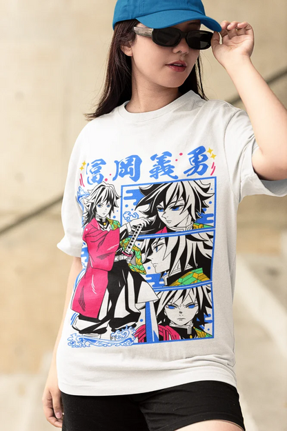 Giyu Tomioka T-Shirt Demon Slayer Kimetsu No Yaiba Anime Gift Shirt Size