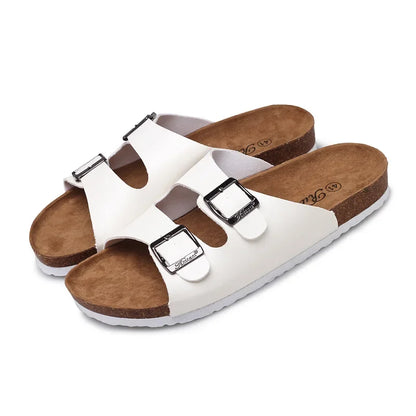 Couple's Cork Men's Slippers Summer Feet Clamping, One Line Slippers Beach Sandals KWN-1209