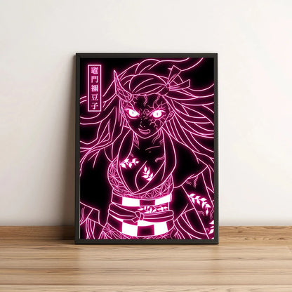 Neon Style Poster Canvas Painting  Japan Anime Cartoon Figure Wall Art Picture For Living Room Home Decor Unframed