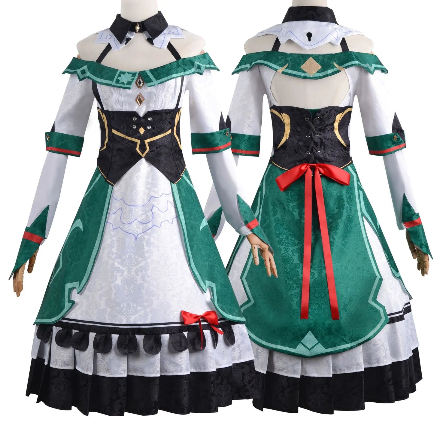 Anime-Spiel Genshin Impact Katheryne Cosplay-Partykostüm Perücke Halloween Adventurers Association Dienstmädchenkleid Uniform Mädchen Komplettset