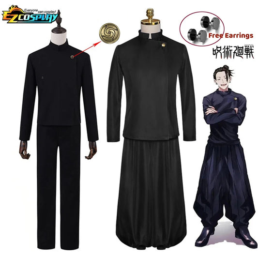 Geto Suguru Cosplay Anime Jujutsu Kaisen Cosplay Adulte Hommes Chemise Pantalon Perruque Lycée Halloween Uniforme Ensemble Complet