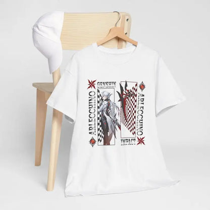 T-shirt Genshin Impact Arlecchino : des vêtements de qualité supérieure avec vos personnages préférés ! Parfait pour les joueurs et les fans d'anime !