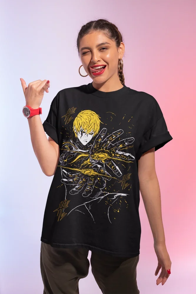 T-shirt unisexe Genos One Punch Man Anime Manga Villain