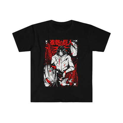 Eren Yeager Aot T-Shirt,Anime,Attack On Titan,Grafik-T-Shirt,Schwarzes Shirt,Soft-T-Shirt