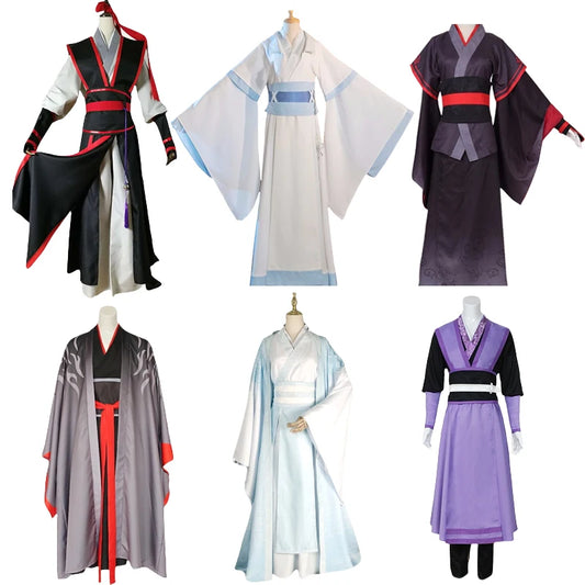 Anime Großmeister Dämonische Anbau Cosplay Mo Dao Zu Shi Wei Wuxian Cosplay Jiang Cheng Lan Wangji Mo XuanYu Kostüm Hanfu