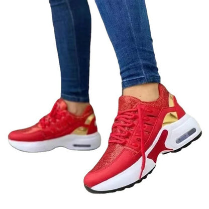 Mode Frau Vulkanisieren Plattform Casual Sneakers Frauen Wohnungen Mesh Atmungsaktiv Laufschuhe Wanderschuhe Chunky Sommer Sport Schuh