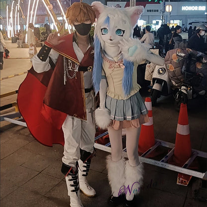 Fursuit Tête Kigurumi Kig Furry Masque Cosplay Costume Pattes Queue Comiket Furry Headbase Chat Lapin Poupée Animal Cosplay Costume