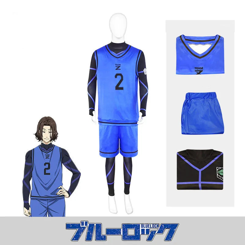 Anime Blue Lock Cosplay Kostüm Isagi Yoichi Chigiri Bachira Rensuke Kunigami Fußball maillot fuß uniforme Kleidung Trikots