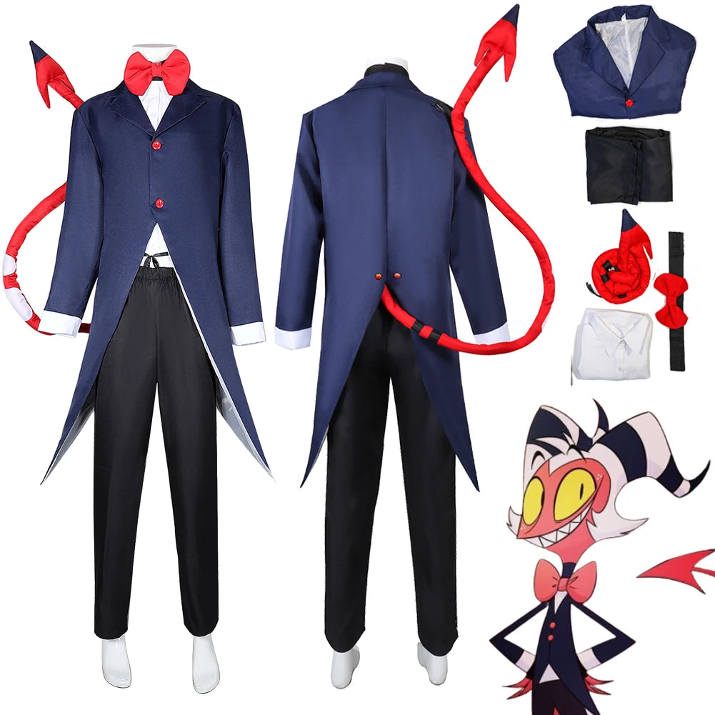 Moxxie Cosplay Anime Hotel Helluva Cos Boss Costume Outfits Women Men Adult Halloween Carnival Disguise Roleplay Suit