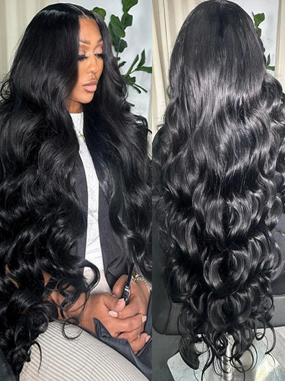 Perruques frontales en dentelle Body Wave 30 40 pouces 13x6 HD Cheveux humains Brésiliens 360 Full Lace Front Wig 100% cheveux humains pré-épilés en vente