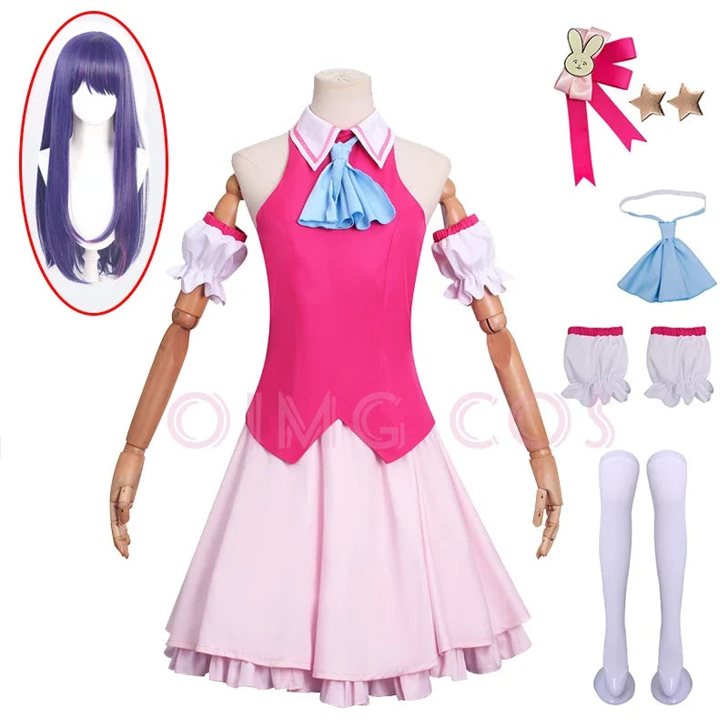 Costume de chant Hoshino Ai Costume de Cosplay OSHI NO KO Uniforme de carnaval Anime Costumes d'Halloween pour femmes adultes enfants filles