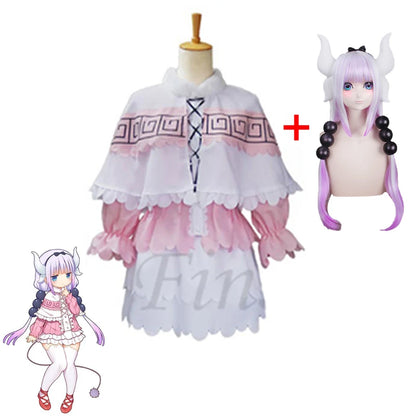 Miss Kobayashi's Dragon Maid Kanna Kamui Cosplay Costume for Women Halloween Kobayashi san Chi no Maid Uniforms Lolita Dress