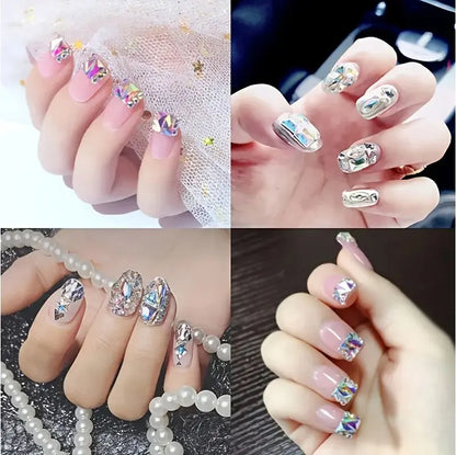 150 pièces strass ronds en verre à dos plat plus 20 pièces de bijoux de forme étrange conception de bricolage faisant des perles décorations de beauté pour le nail art