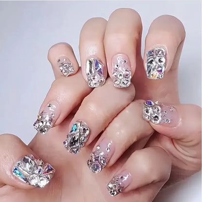 150 pièces strass ronds en verre à dos plat plus 20 pièces de bijoux de forme étrange conception de bricolage faisant des perles décorations de beauté pour le nail art