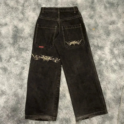 JNCO Y2K Baggy-Jeans Herren Vintage Bestickte Hochwertige Jeans Hip Hop Goth Streetwear Harajuku Männer Frauen Lässige Jeans mit weitem Bein