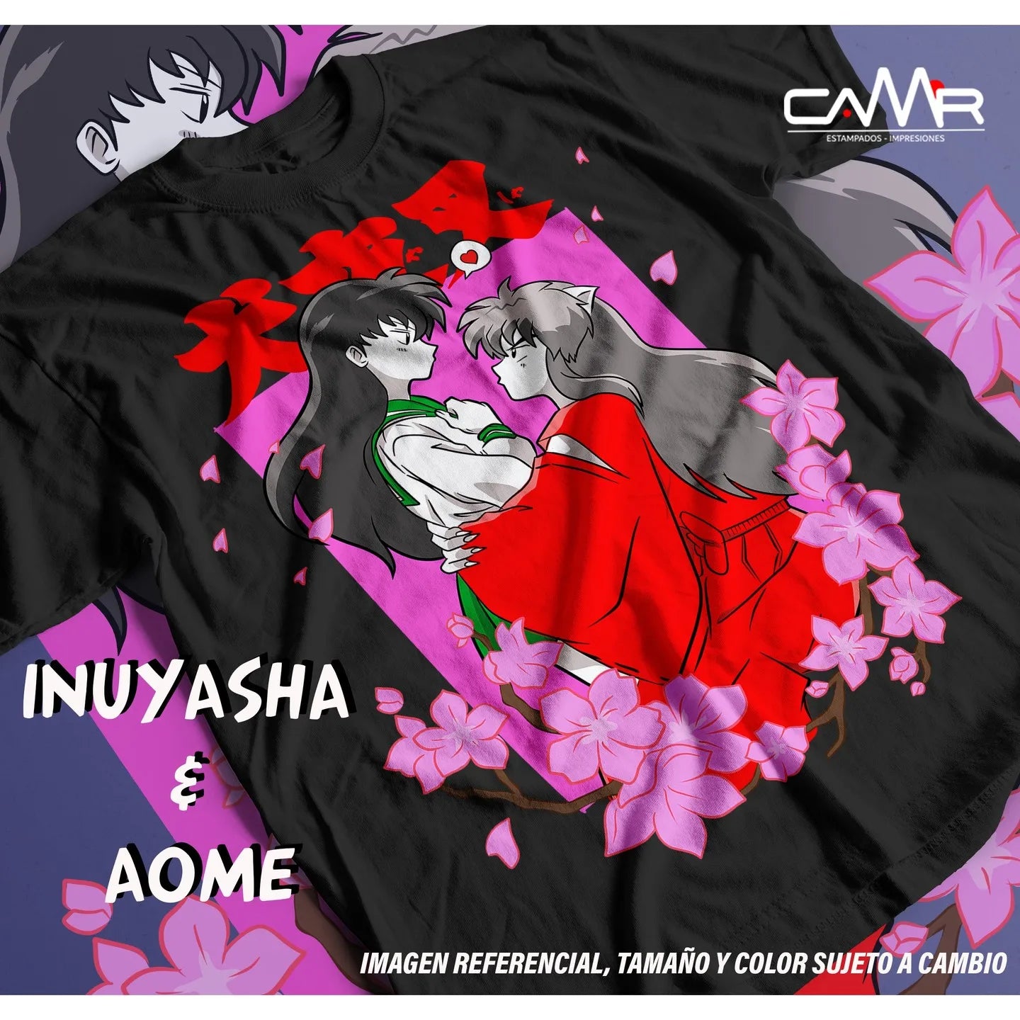 T-shirt Inuyasha Sesshomaru taille unique Anime japonais