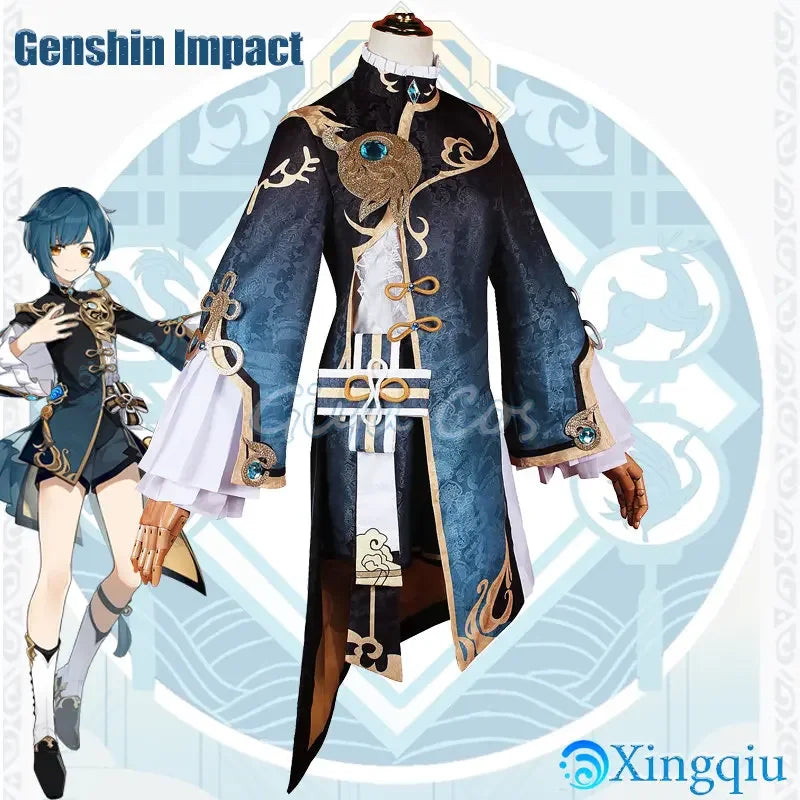 Costume de Cosplay Xingqiu Genshin Impact Uniforme de Carnaval Adulte Anime Costumes de Fête d'Halloween Jeu de Femmes