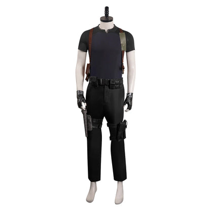 Biohazard Resident 4 Leon S. Kennedy Evil Cosplay-Kostüm, Hemd, Oberteil und Hose, Herrenkleidung, Outfits, Halloween, Karnevalsanzug für Männer