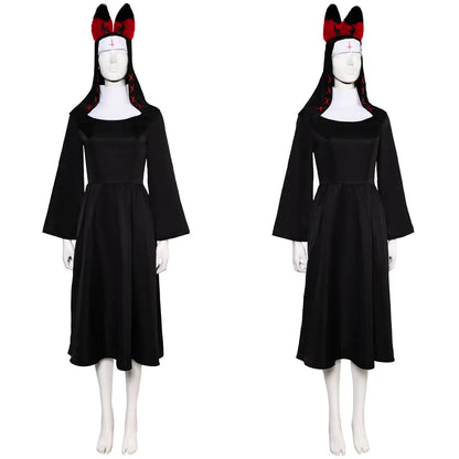 Nun Alastor Cosplay Nun Costume Hazzbin Fantasia Hotel Cosplay Hat Dress Disguise For Female Women Adult Halloween Carnival Suit