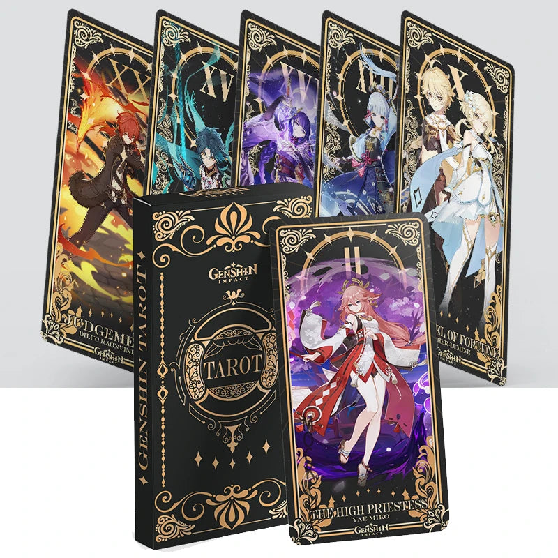 Lot de 22 cartes à jouer Genshin Impact Tarot Cosplay Anime Game Genshin Zhongli Kazuha Raiden Shogun Yae Miko Vita Tarot