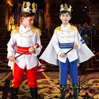 Costume de roi de jeu de rôle pour enfants d'Halloween Costume royal européen fantastique Coffret cadeau de Noël