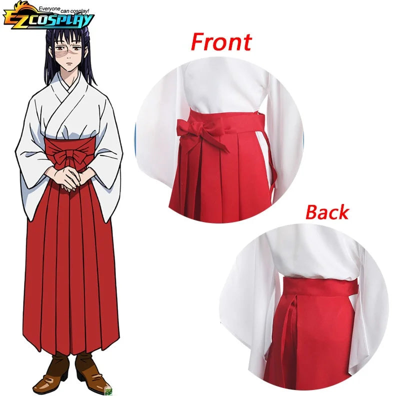 Anime Jujutsu Kaisen Iroi Utahime Cosplay Kostüm Utahime Iroi Kimono Uniform Perücke Voller Anzug Halloween Kostüm für Frauen