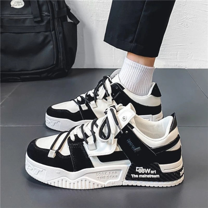 Men‘s Sneakers Fashion Skateboard Shoes Lace Up Platform Trainers Outdoor Casual Shoes for Men Vulcanized Shoes Tenis Masculino