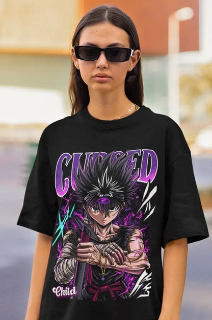 Hiei Yu Yu Hakusho T-shirt Kuwabara Kurama Yusuke Hiel Anime Manga chemise noire