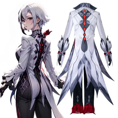 Costume de Cosplay Arlecchino The Knave Genshin Impact Fatui Harbinger Wig Set Servant Snezhnaya Costumes d'Halloween pour femmes