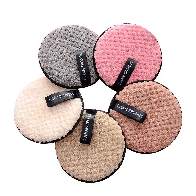 4PCS Makeup Remover Microfiber Cotton Pad Cosmetics Washable Makeup Towel Cleaning Sponge Skin Care Tool Makeup Remover and Faci