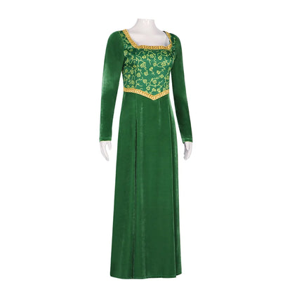 Anime Princesse Robe Verte Fiona Robe Shrek Cosplay Costume Halloween Fantaisie Fantaisie Fête Costume Jeu de Rôle pour Femme Adulte