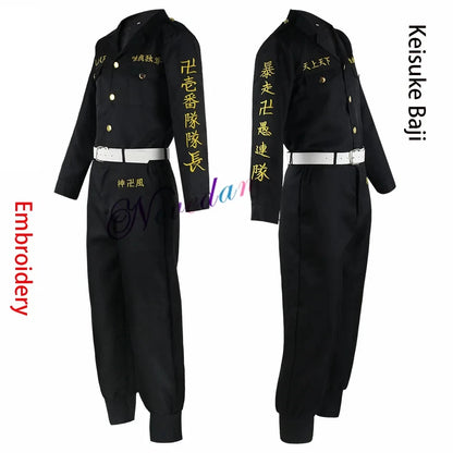 Anime Tokyo Revengers Cosplay Costume Mikey Manjiro Sano Ken Broderie Veste Manteau Tokyo Manji Gang Cosplay Uniforme Femmes Hommes