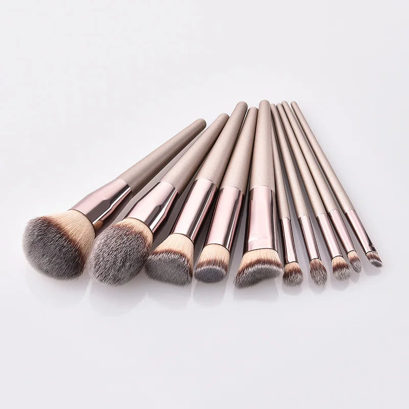 Ensemble de pinceaux de maquillage pour femmes, couleur champagne chaud, pour fond de teint, poudre, blush, fard à paupières, pinceau de mélange Kabuki, outils de beauté