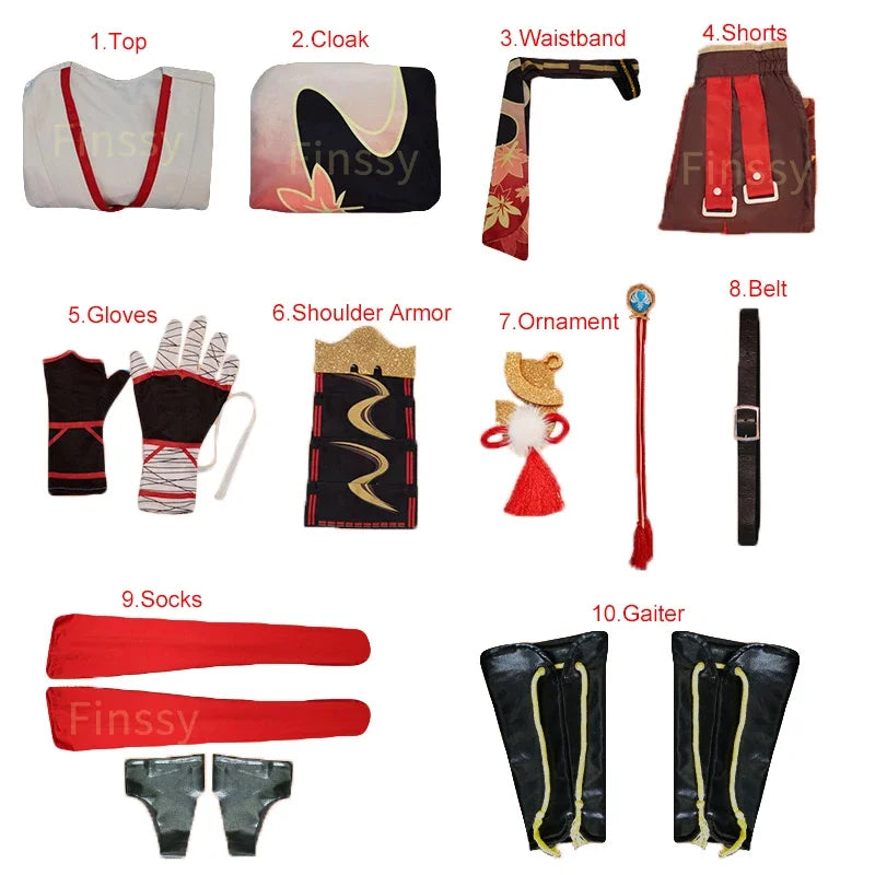 Genshin Impact Kaedehara Kazuha Cosplay Costume Halloween Carnaval Samouraï Costume Perruque Vêtements Y Compris Gants Chaussettes Bijoux