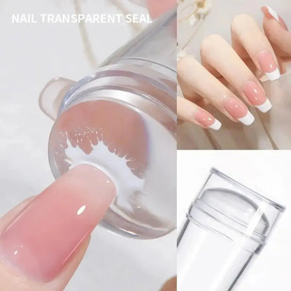 Nail Stamping Plates Pure Clear Jelly Nails Art Stamper Scraper Set Print Silicone Marshmallow Design Manicure Accessories Tool