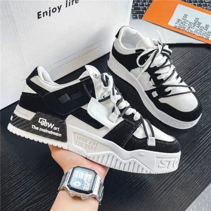 Men‘s Sneakers Fashion Skateboard Shoes Lace Up Platform Trainers Outdoor Casual Shoes for Men Vulcanized Shoes Tenis Masculino