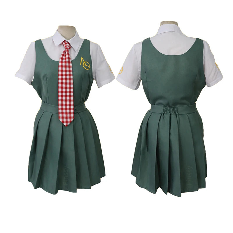 Anime Kostüme Danganronpa Koizumi Mahiru Cosplay Kostüm High School Student Uniform Rote Perücke Socken