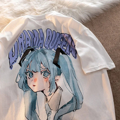 T-shirt d'été à manches courtes pour femme, style anime, fée, Harajuku, Kawaii, streetwear, mode, chemisiers, vêtements Y2k