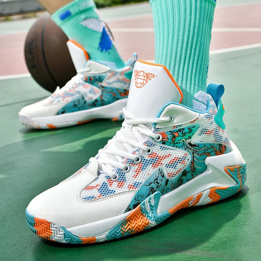 Men's Basketball Shoes Cushioned Breathable Sneakers Train Athletes Women's Basketball Sneakers Street Basketball Boots