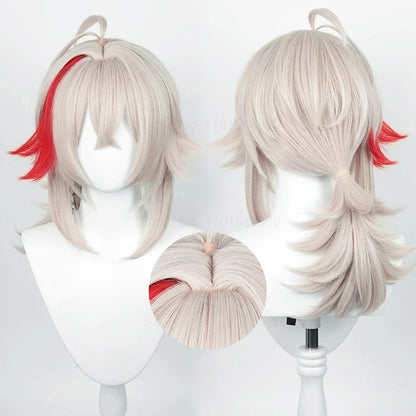 Kazuha Cosplay Wig Game Genshin Impact Heat Resistant Synthetic Hair Anime Cosplay Wigs + Wig Cap