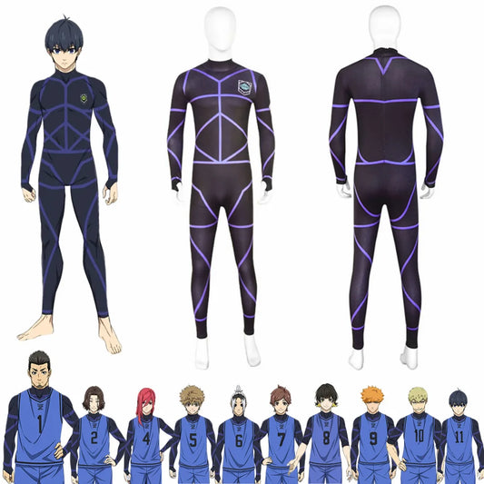 Anime Blue Lock Cosplay Kostüm Jersey Football Club Sportswear Overalls Isagi Yoichi Hyoma Chigiri Meguru Bachira maillot fuß