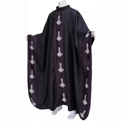 Costume de Cosplay Cape Papa Emeritus Médiéval Anime Cape Noire Moyen Âge Avec Chapeau Ensemble Complet Pour Costume De Fête D'Halloween Pour Adulte