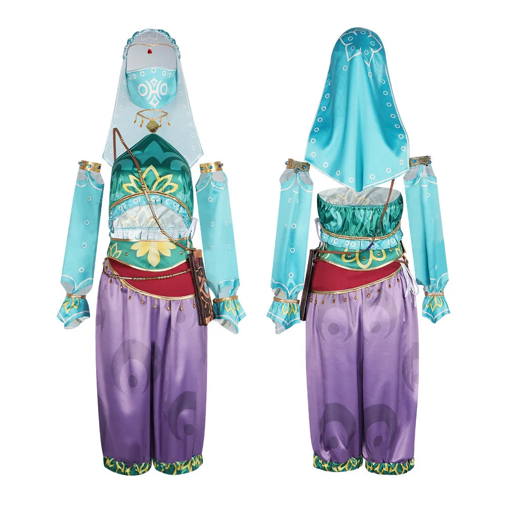 Costume d'Halloween de pirate de jeu pour femmes Breath the Wild Gerudo ensemble complet tenue de tenue lien de tenue Cosplay costume complet pour femmes désert