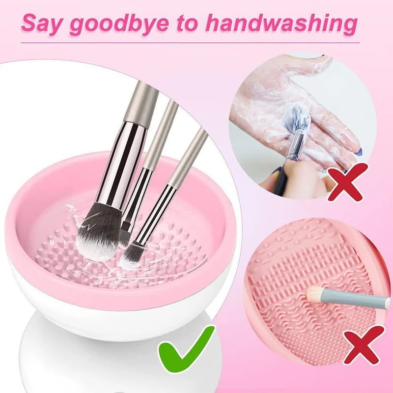 NEW 1PCS Electric Makeup Brush Women Cleaner Automatic Silicone Washing Spinner Makeup Products USB Cleaning Tools & Accessories