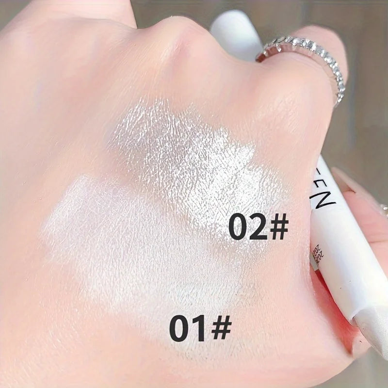 1 bâton de surligneur scintillant, crayon à paupières blanc pailleté pour les yeux brillants, surligneur de maquillage à effet éblouissant